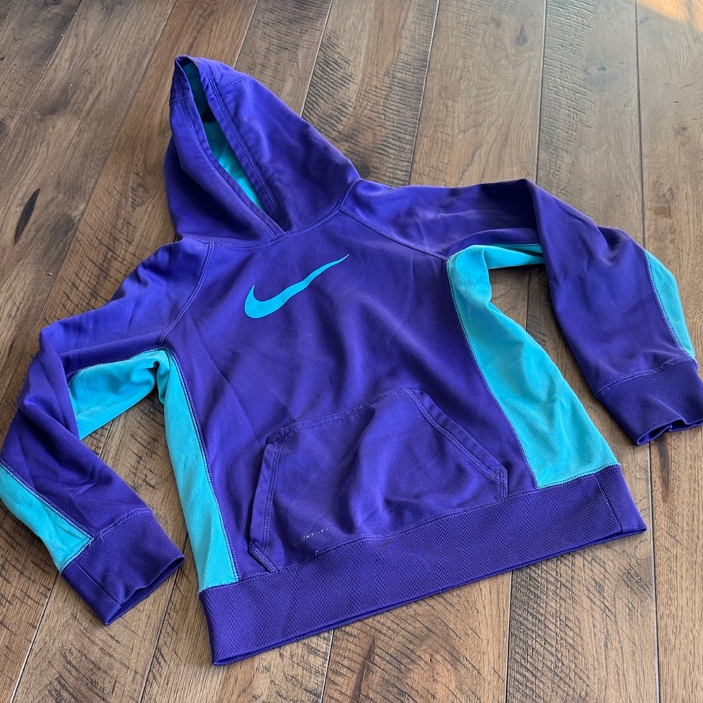 Nike Purple and Teal Hoodie